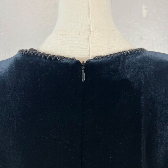 VTG Talbots Dress Womens 14 Black Velvet Maxi Fairy Grunge Goth Vamp Y2K READ - Picture 7 of 15